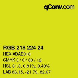 Color code: RGB 218 224 24 | qconv.com
