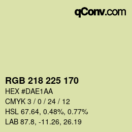 Color code: RGB 218 225 170 | qconv.com