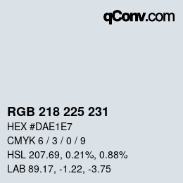 Código de color: RGB 218 225 231 | qconv.com