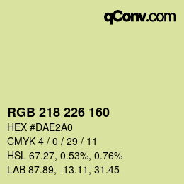 Color code: RGB 218 226 160 | qconv.com