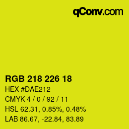 Color code: RGB 218 226 18 | qconv.com