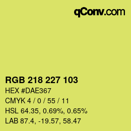 Color code: RGB 218 227 103 | qconv.com