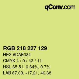 カラーコード: RGB 218 227 129 | qconv.com