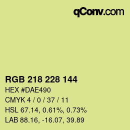 カラーコード: RGB 218 228 144 | qconv.com