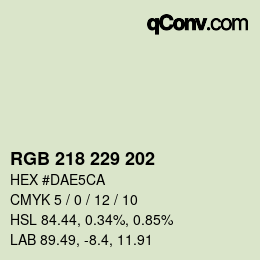 颜色代码: RGB 218 229 202 | qconv.com