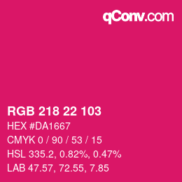 カラーコード: RGB 218 22 103 | qconv.com