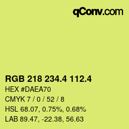 カラーコード: RGB 218 234.4 112.4 | qconv.com