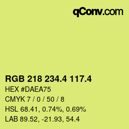 カラーコード: RGB 218 234.4 117.4 | qconv.com