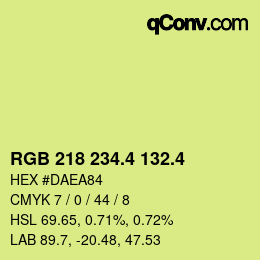 カラーコード: RGB 218 234.4 132.4 | qconv.com