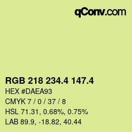 カラーコード: RGB 218 234.4 147.4 | qconv.com