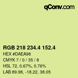 カラーコード: RGB 218 234.4 152.4 | qconv.com