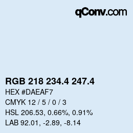 カラーコード: RGB 218 234.4 247.4 | qconv.com