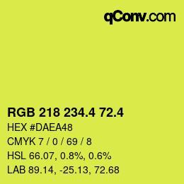 カラーコード: RGB 218 234.4 72.4 | qconv.com