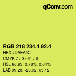 カラーコード: RGB 218 234.4 92.4 | qconv.com