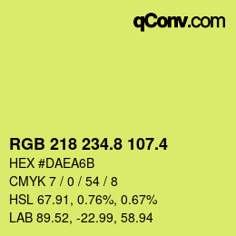 カラーコード: RGB 218 234.8 107.4 | qconv.com