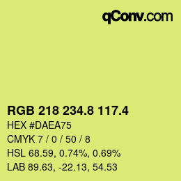 カラーコード: RGB 218 234.8 117.4 | qconv.com