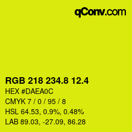 カラーコード: RGB 218 234.8 12.4 | qconv.com