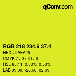 カラーコード: RGB 218 234.8 37.4 | qconv.com
