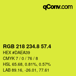 カラーコード: RGB 218 234.8 57.4 | qconv.com