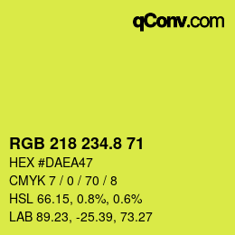カラーコード: RGB 218 234.8 71 | qconv.com