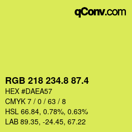 カラーコード: RGB 218 234.8 87.4 | qconv.com