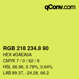カラーコード: RGB 218 234.8 90 | qconv.com