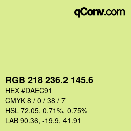 カラーコード: RGB 218 236.2 145.6 | qconv.com