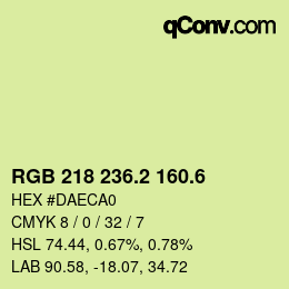 カラーコード: RGB 218 236.2 160.6 | qconv.com