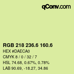 カラーコード: RGB 218 236.6 160.6 | qconv.com