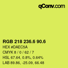 カラーコード: RGB 218 236.6 90.6 | qconv.com