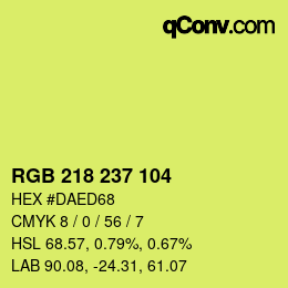 Farbcode: RGB 218 237 104 | qconv.com