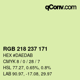 Code couleur: RGB 218 237 171 | qconv.com