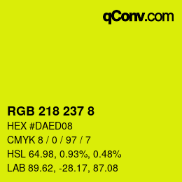 颜色代码: RGB 218 237 8 | qconv.com