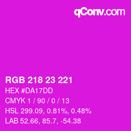 カラーコード: RGB 218 23 221 | qconv.com