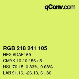 Color code: RGB 218 241 105 | qconv.com