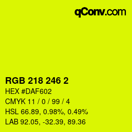 カラーコード: RGB 218 246 2 | qconv.com