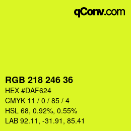 颜色代码: RGB 218 246 36 | qconv.com