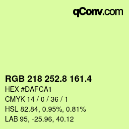 カラーコード: RGB 218 252.8 161.4 | qconv.com