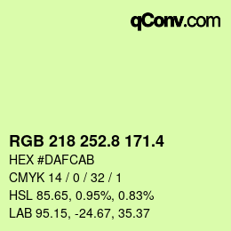 カラーコード: RGB 218 252.8 171.4 | qconv.com