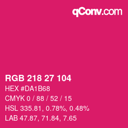 カラーコード: RGB 218 27 104 | qconv.com