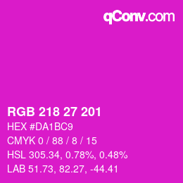Color code: RGB 218 27 201 | qconv.com