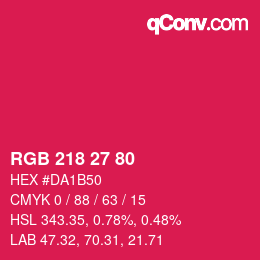 カラーコード: RGB 218 27 80 | qconv.com