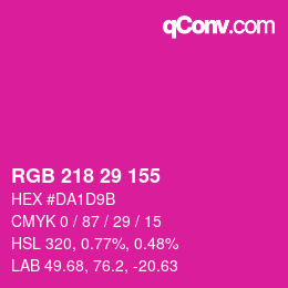 颜色代码: RGB 218 29 155 | qconv.com