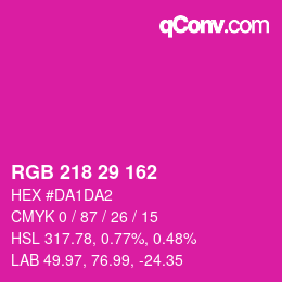Color code: RGB 218 29 162 | qconv.com