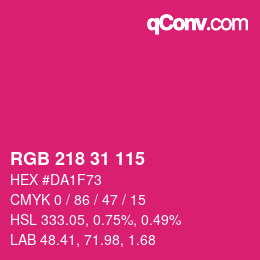 Color code: RGB 218 31 115 | qconv.com