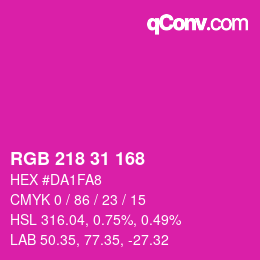 カラーコード: RGB 218 31 168 | qconv.com