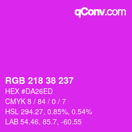 カラーコード: RGB 218 38 237 | qconv.com