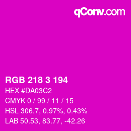 カラーコード: RGB 218 3 194 | qconv.com