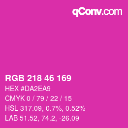 カラーコード: RGB 218 46 169 | qconv.com