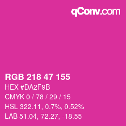 Color code: RGB 218 47 155 | qconv.com